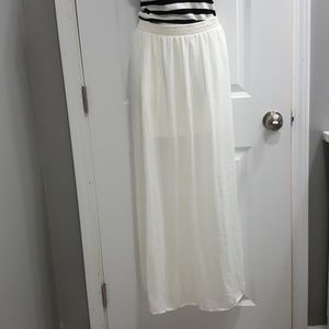Off-white Sheer Maxi Skirt, L